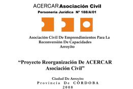 Carátula Proyecto Reorganización,el primer paso para lograr objetivos a largo plazo.